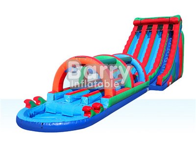 Giant Triple Inflatable Slip And Slide , Inflatable Water Slide For Sale BY-SNS-047